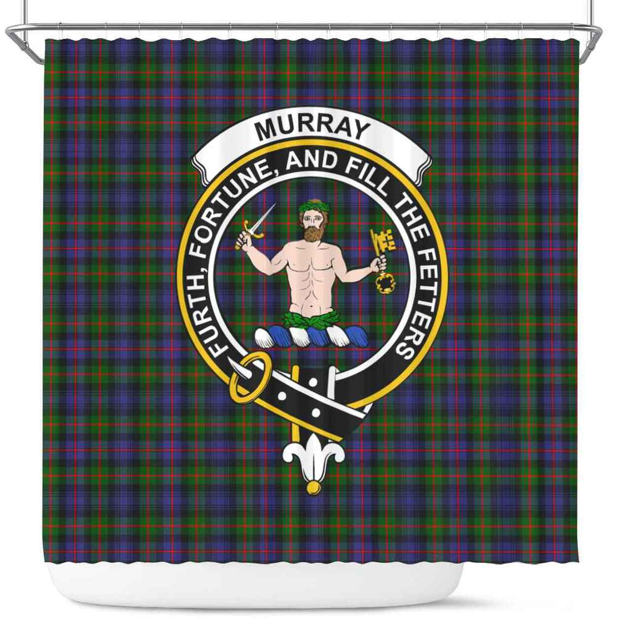 Murray (of Atholl) Tartan Crest Shower Curtain