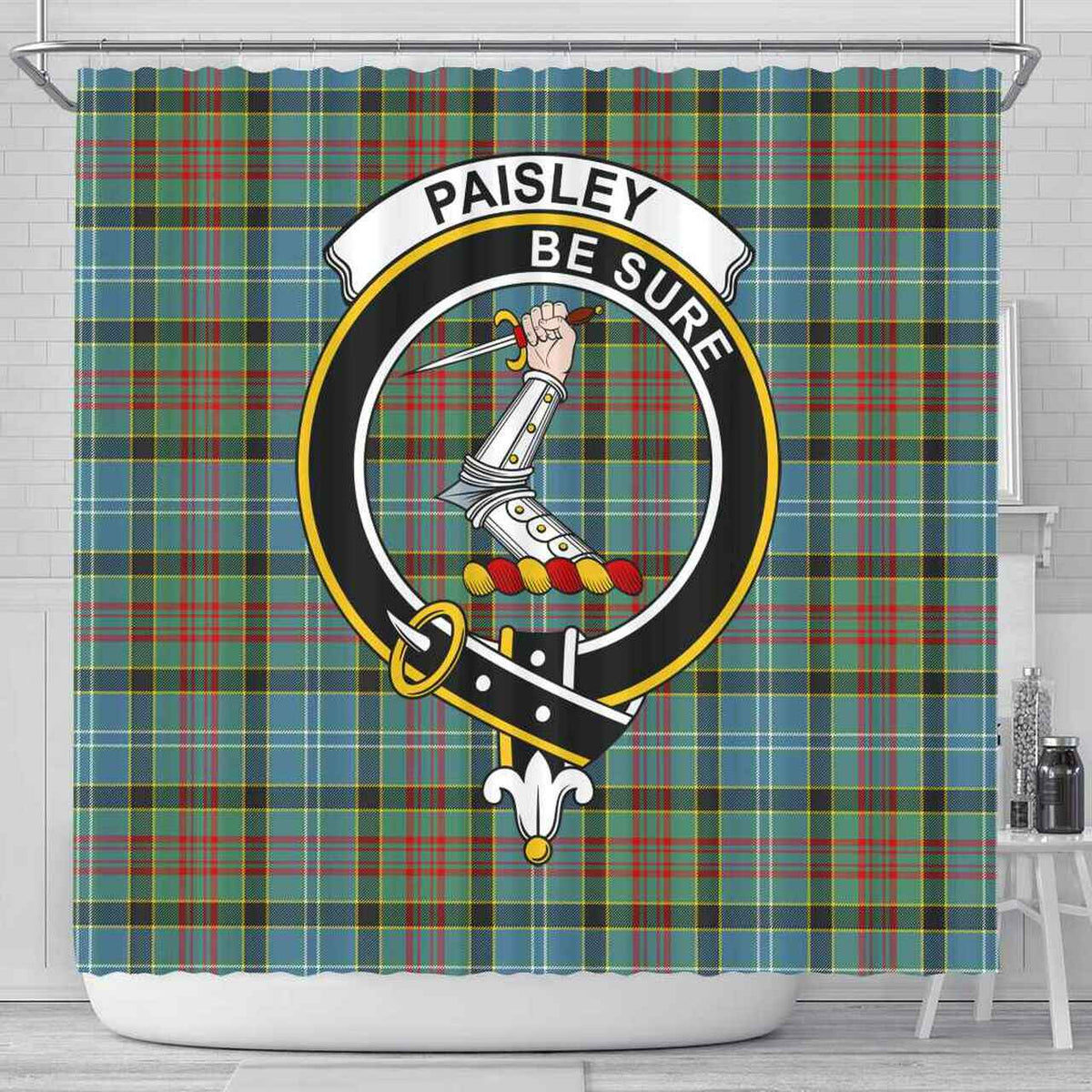 Paisley Tartan Crest Shower Curtain