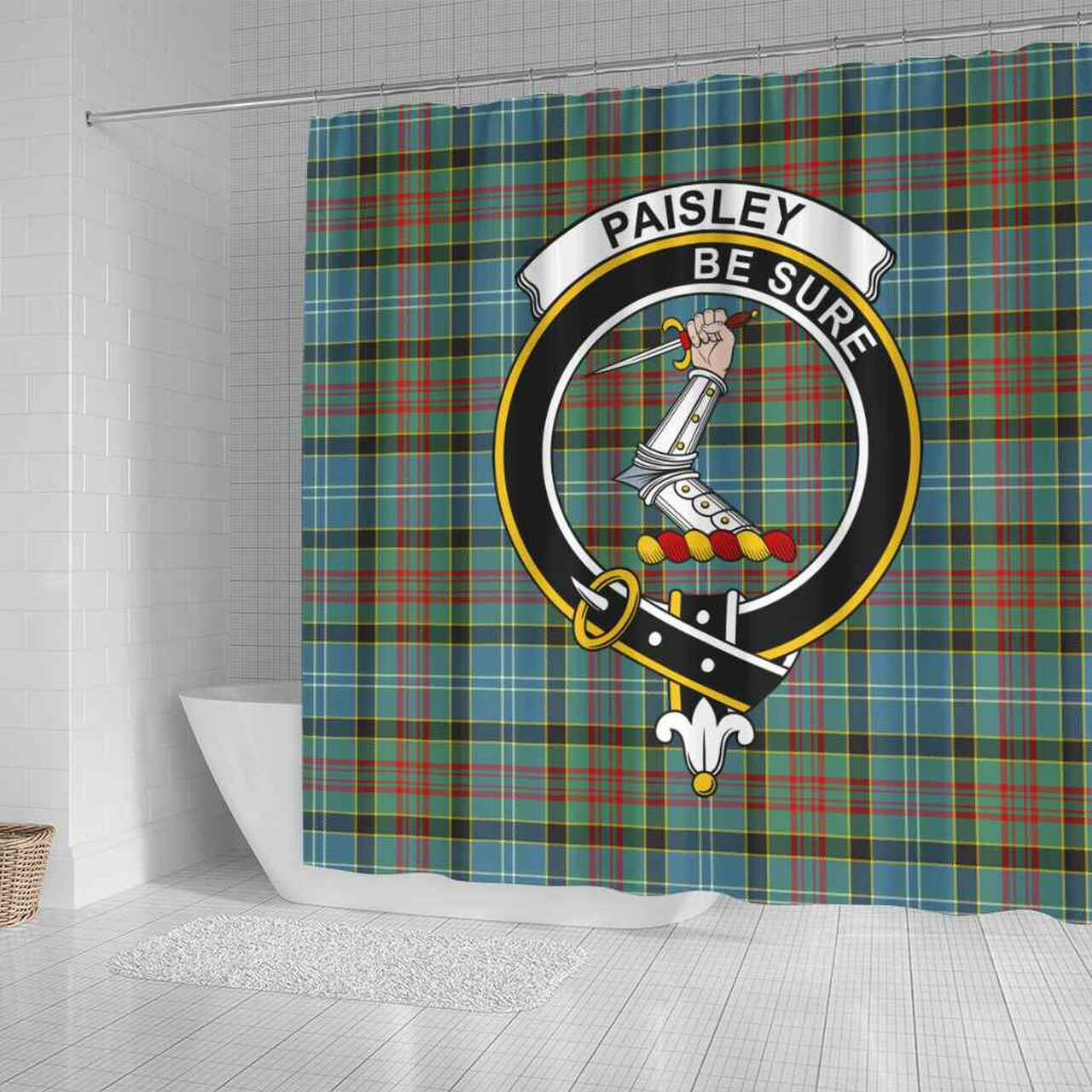 Paisley Tartan Crest Shower Curtain