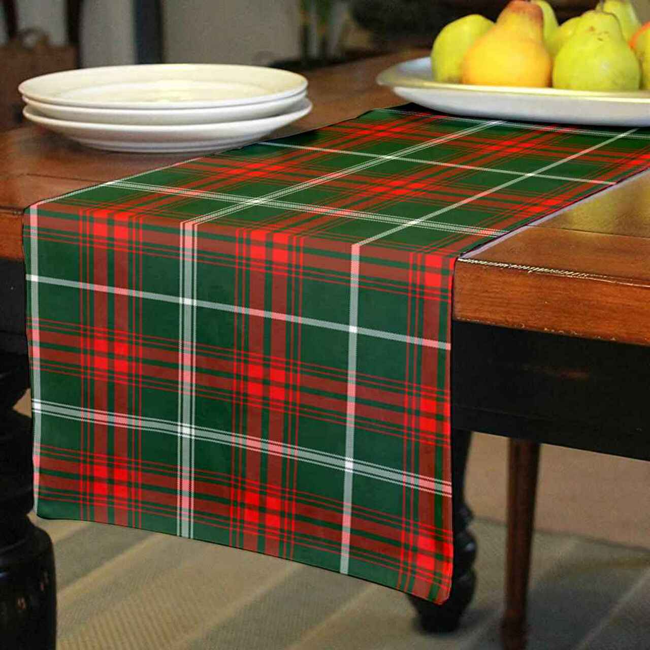 Prince of Wales Tartan Table Runner - Cotton table runner