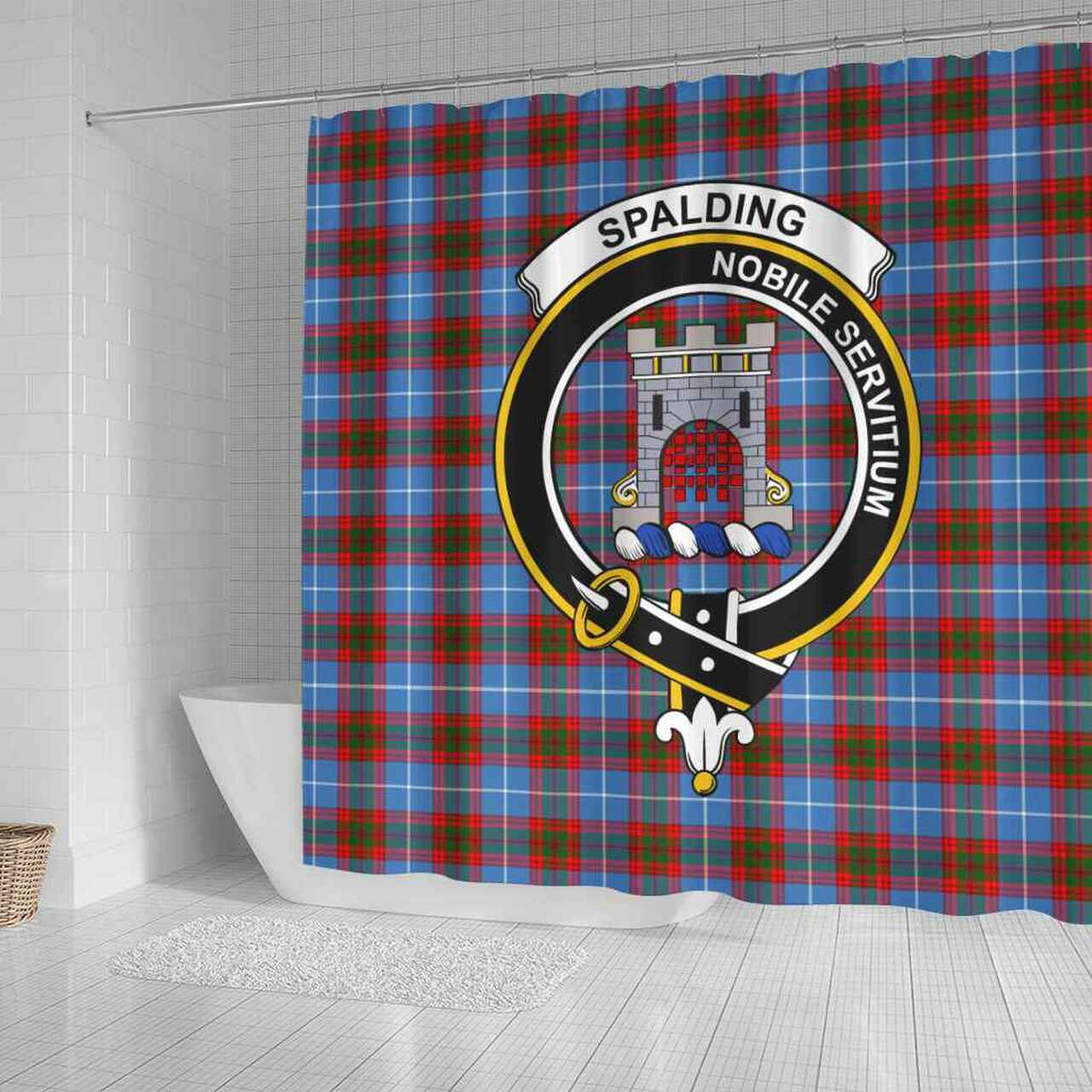 Spalding Tartan Crest Shower Curtain