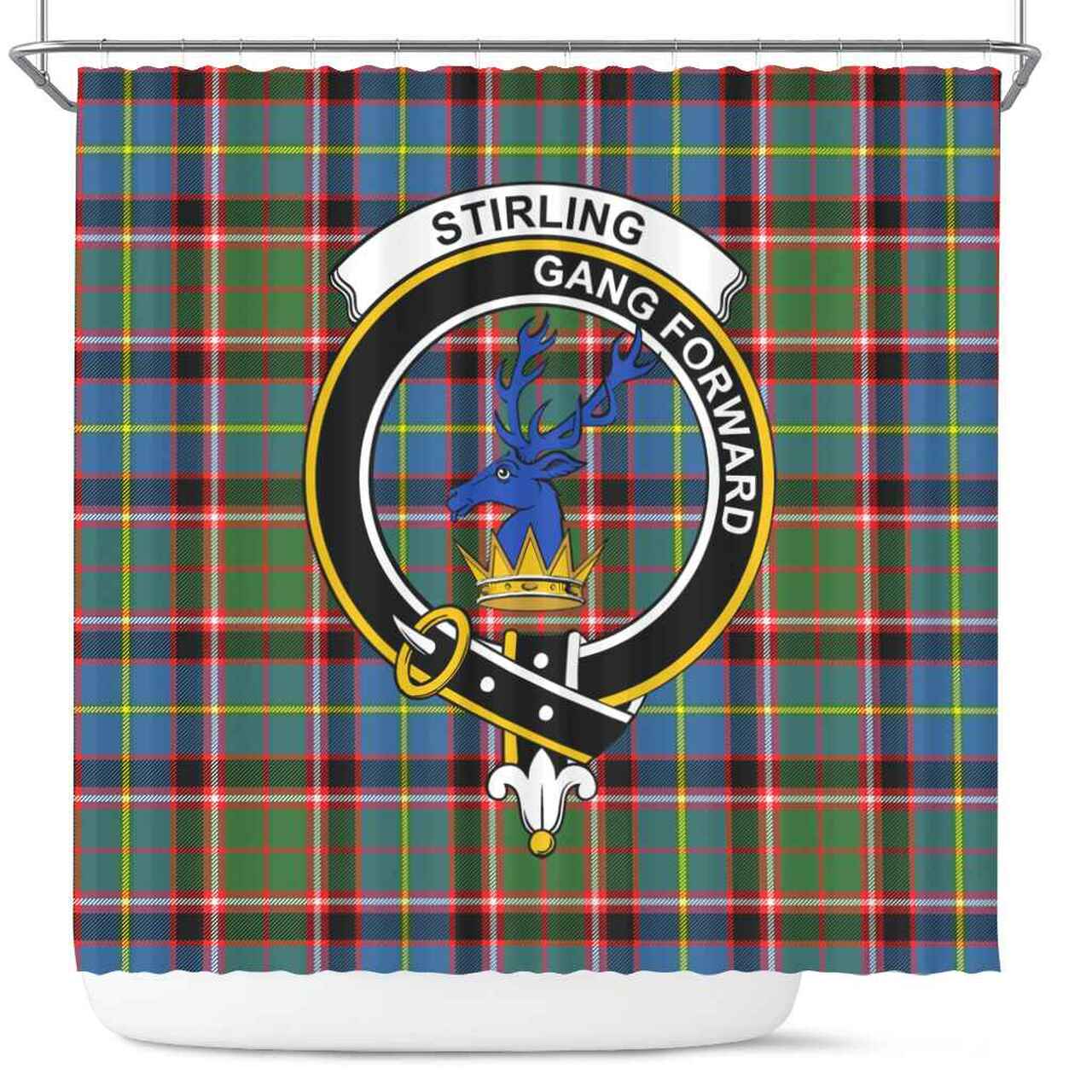 Stirling (of Cadder-Present Chief) Tartan Crest Shower Curtain