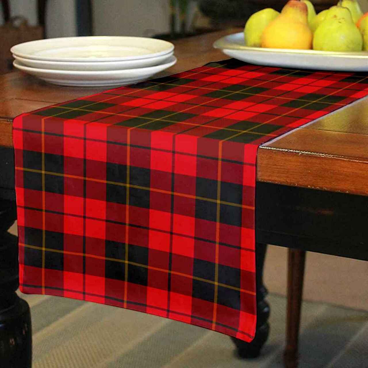 Wallace Weathered Tartan Table Runner - Cotton table runner