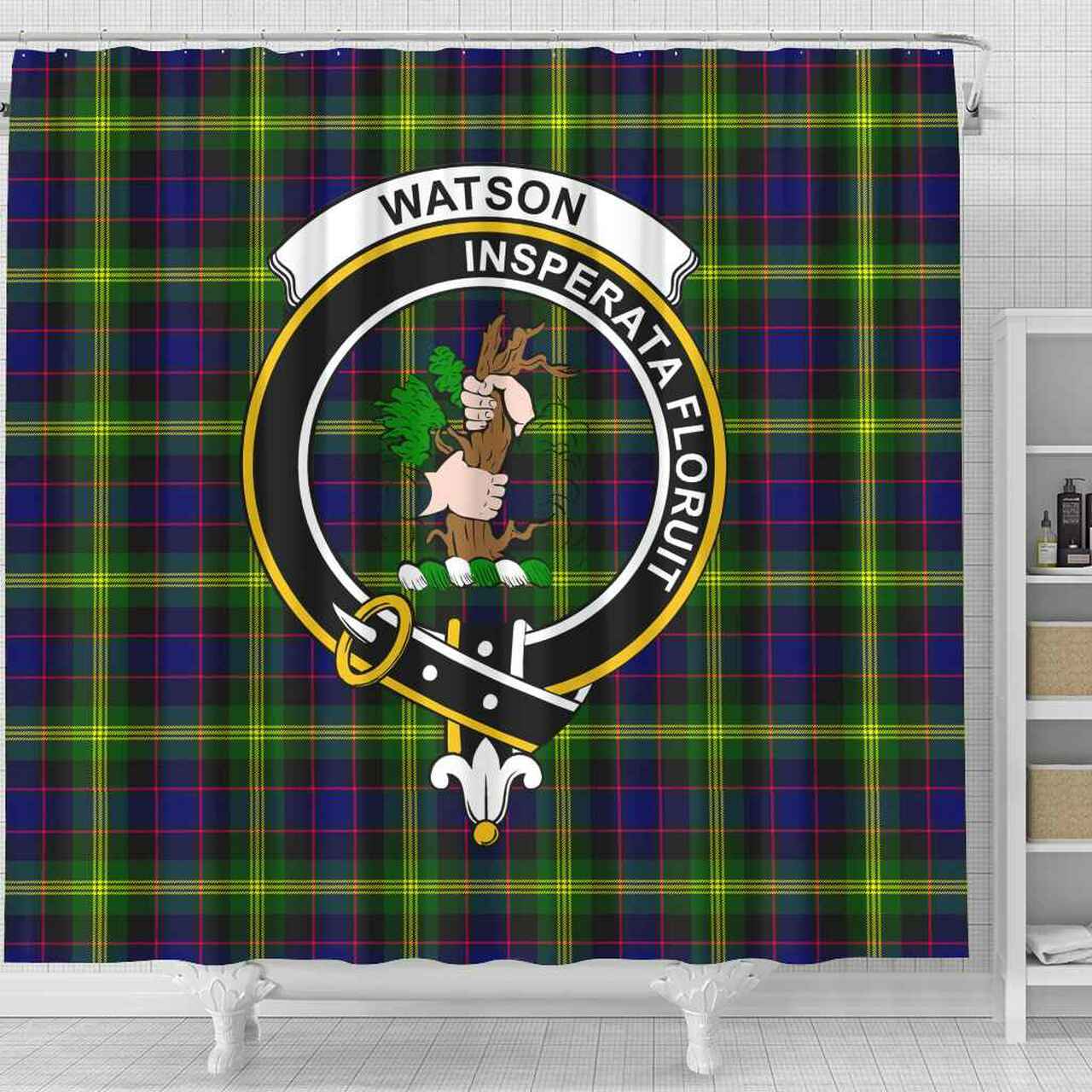 Watson Tartan Crest Shower Curtain