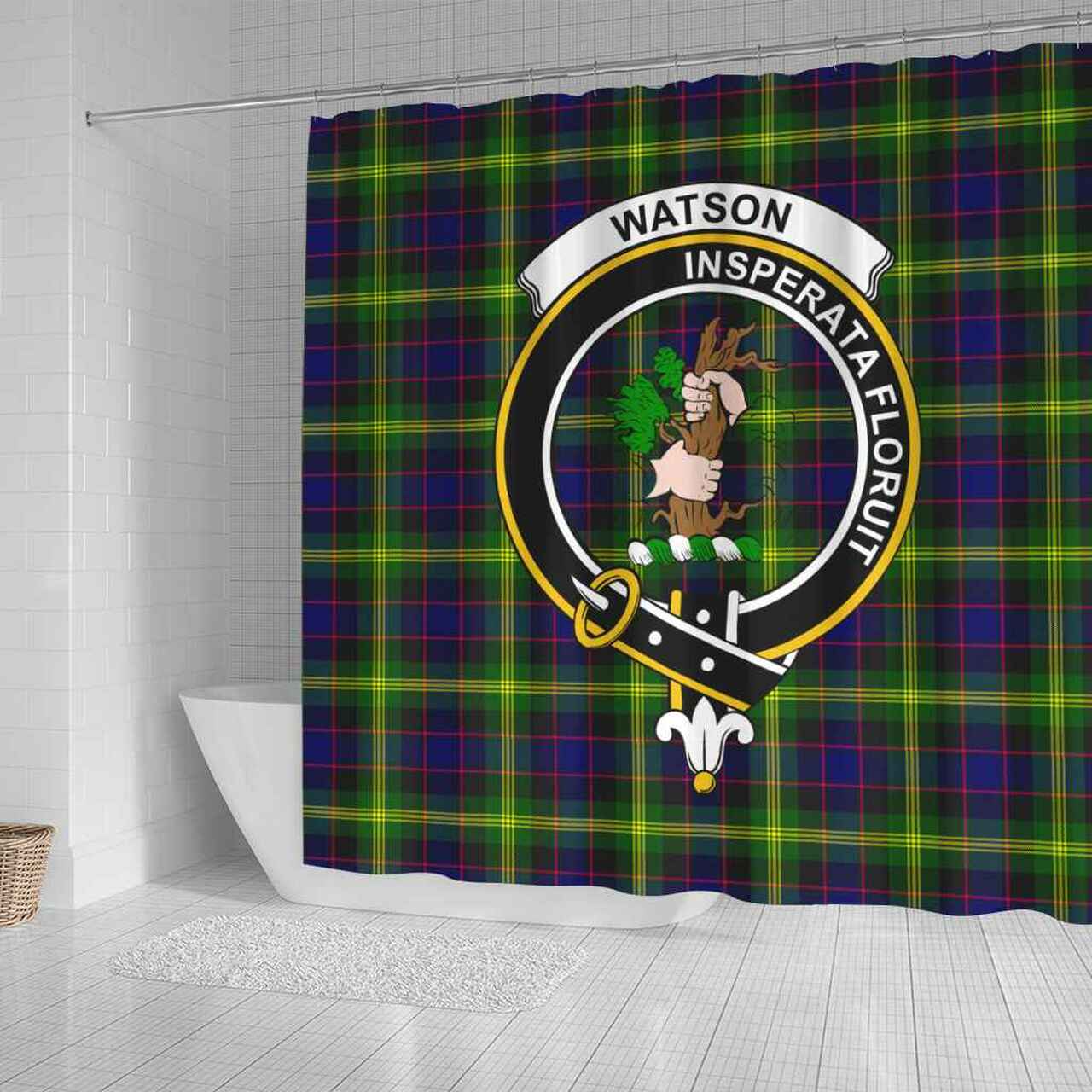Watson Tartan Crest Shower Curtain