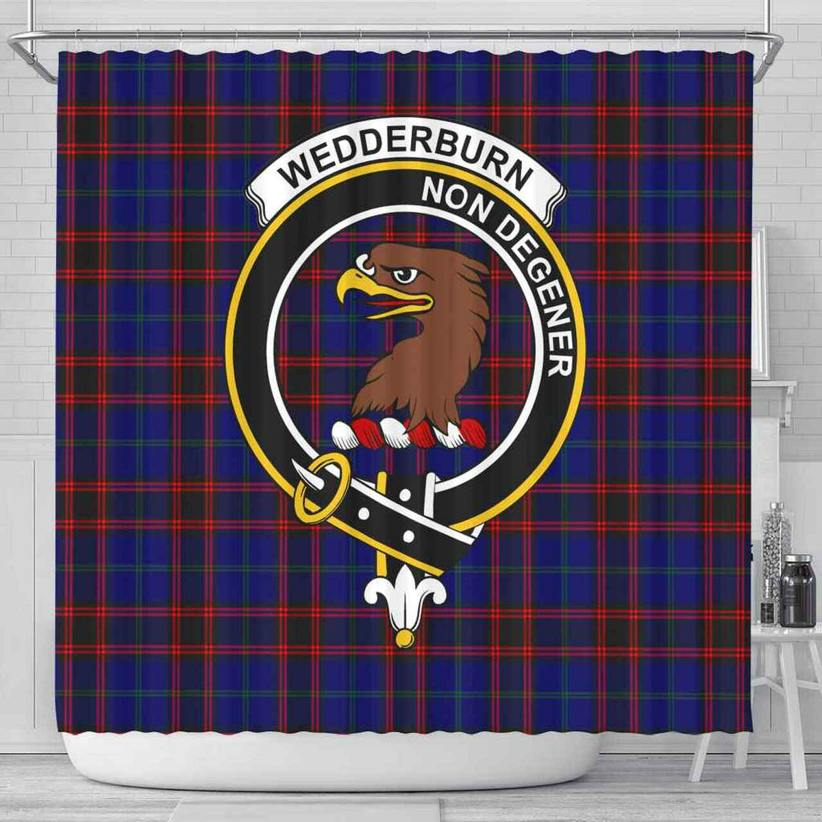 Wedderburn Tartan Crest Shower Curtain