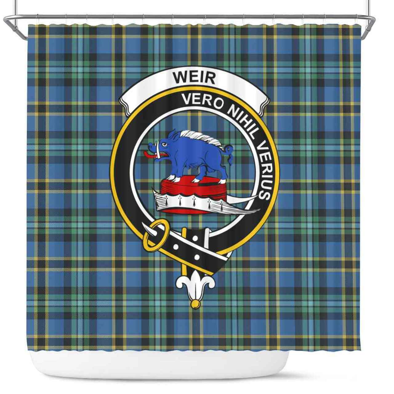 Weir Tartan Crest Shower Curtain
