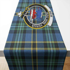 Weir Tartan Crest Table Runner - Cotton table runner