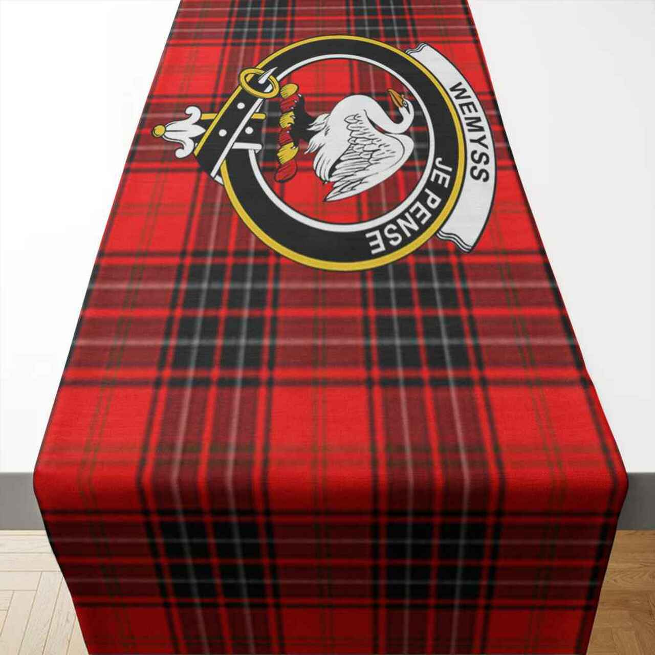 Wemyss Tartan Crest Table Runner - Cotton table runner