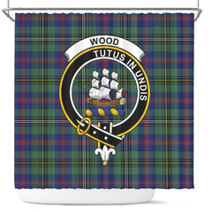 Wood Tartan Crest Shower Curtain