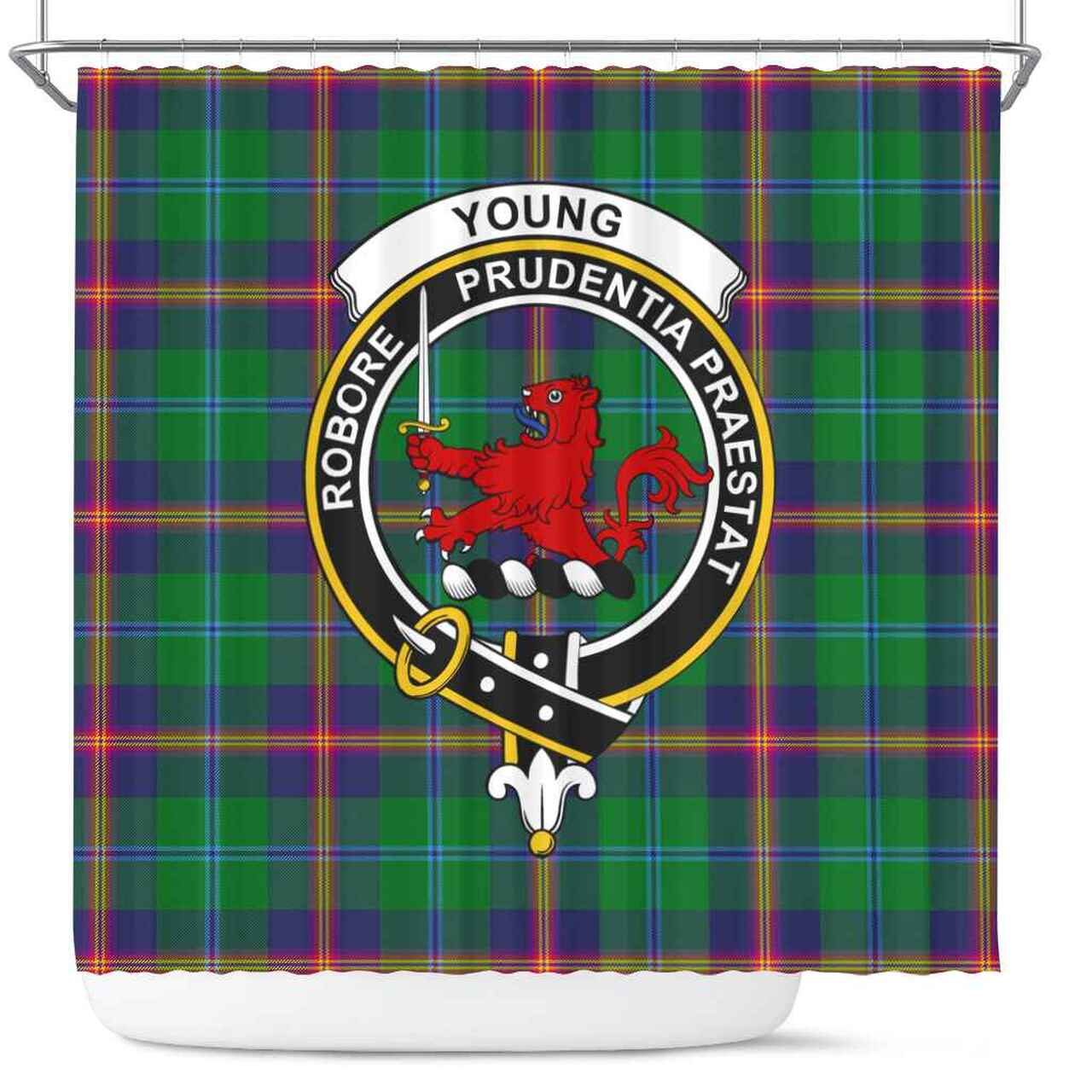 Young Tartan Crest Shower Curtain