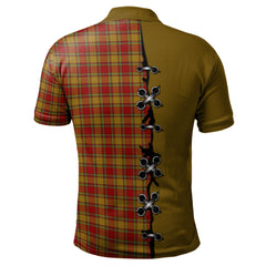 Scrymgeour Tartan Polo Shirt - Lion Rampant And Celtic Thistle Style