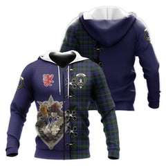 Sempill Tartan Hoodie - Lion Rampant And Celtic Thistle Style