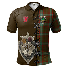 Seton Hunting Tartan Polo Shirt - Lion Rampant And Celtic Thistle Style