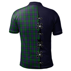 Shaw Tartan Polo Shirt - Lion Rampant And Celtic Thistle Style