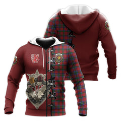 Sinclair Tartan Hoodie - Lion Rampant And Celtic Thistle Style