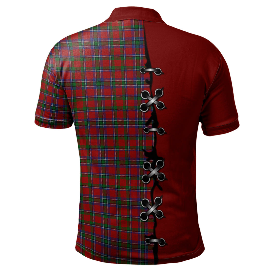Sinclair Tartan Polo Shirt - Lion Rampant And Celtic Thistle Style