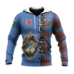 Spalding Tartan Hoodie - Lion Rampant And Celtic Thistle Style