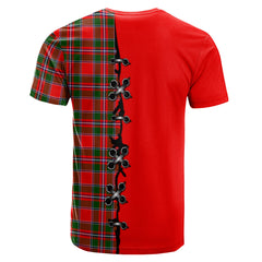 Spens Modern Tartan T-shirt - Lion Rampant And Celtic Thistle Style