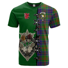 Stewart of Appin Hunting Modern Tartan T-shirt - Lion Rampant And Celtic Thistle Style