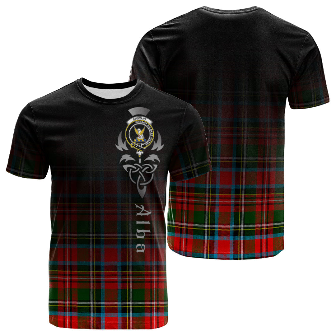 Stewart Royal Tartan Crest T-shirt - Alba Celtic Style