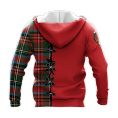 Stewart Royal Tartan Hoodie - Lion Rampant And Celtic Thistle Style