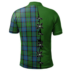 Stirling Tartan Polo Shirt - Lion Rampant And Celtic Thistle Style