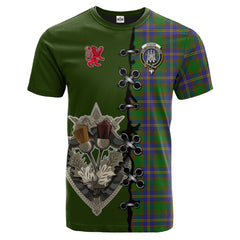 Strange of Balkaskie Tartan T-shirt - Lion Rampant And Celtic Thistle Style