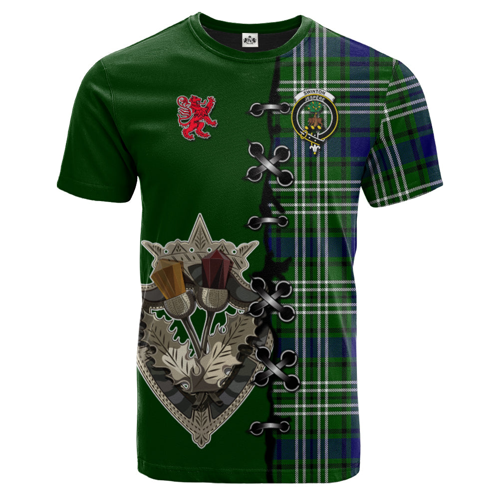 Swinton Tartan T-shirt - Lion Rampant And Celtic Thistle Style