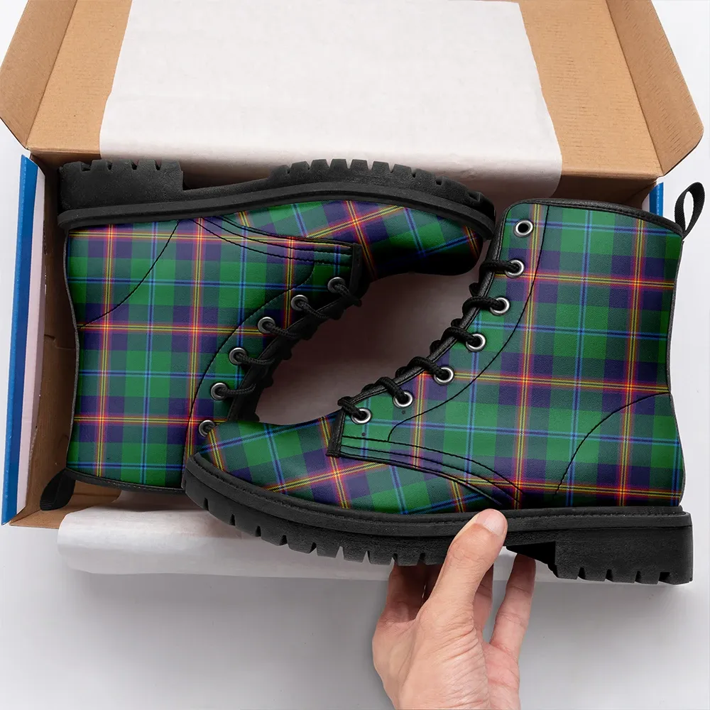 Young Modern Tartan Leather Boots