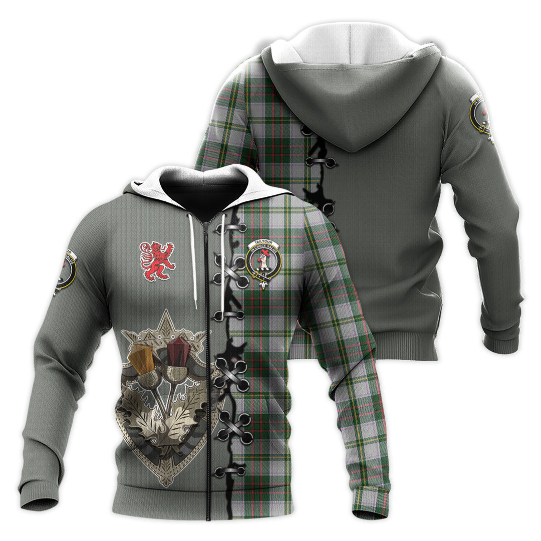 Taylor Dress Tartan Hoodie - Lion Rampant And Celtic Thistle Style