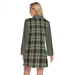 Taylor Dress Tartan Women's Lapel Shirt Dress With Long Sleeve