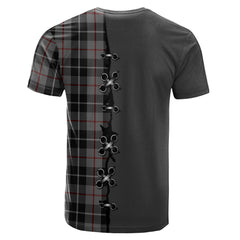 Thompson Grey Tartan T-shirt - Lion Rampant And Celtic Thistle Style