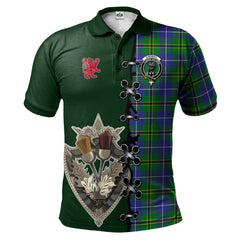 Turnbull Hunting Tartan Polo Shirt - Lion Rampant And Celtic Thistle Style