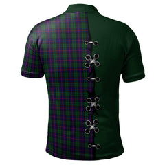 Urquhart Tartan Polo Shirt - Lion Rampant And Celtic Thistle Style