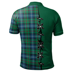 Urquhart Ancient Tartan Polo Shirt - Lion Rampant And Celtic Thistle Style