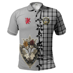 Wallace Dress Tartan Polo Shirt - Lion Rampant And Celtic Thistle Style