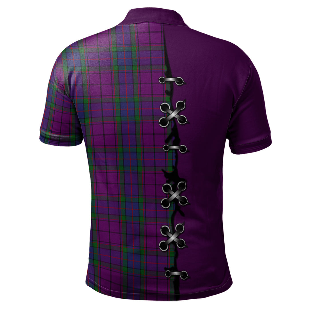 Wardlaw Tartan Polo Shirt - Lion Rampant And Celtic Thistle Style