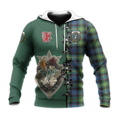 Watson Ancient Tartan Hoodie - Lion Rampant And Celtic Thistle Style