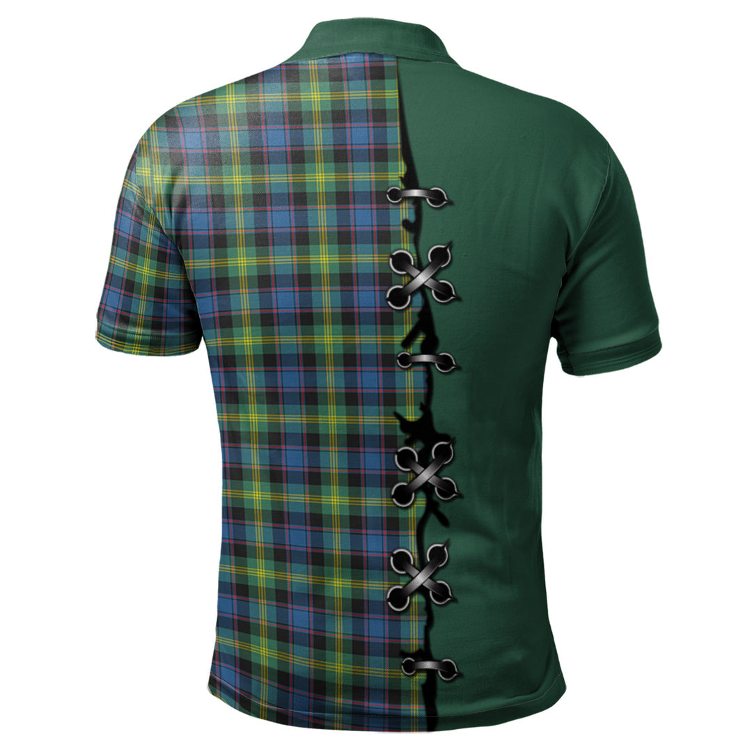 Watson Ancient Tartan Polo Shirt - Lion Rampant And Celtic Thistle Style