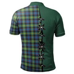 Watson Ancient Tartan Polo Shirt - Lion Rampant And Celtic Thistle Style