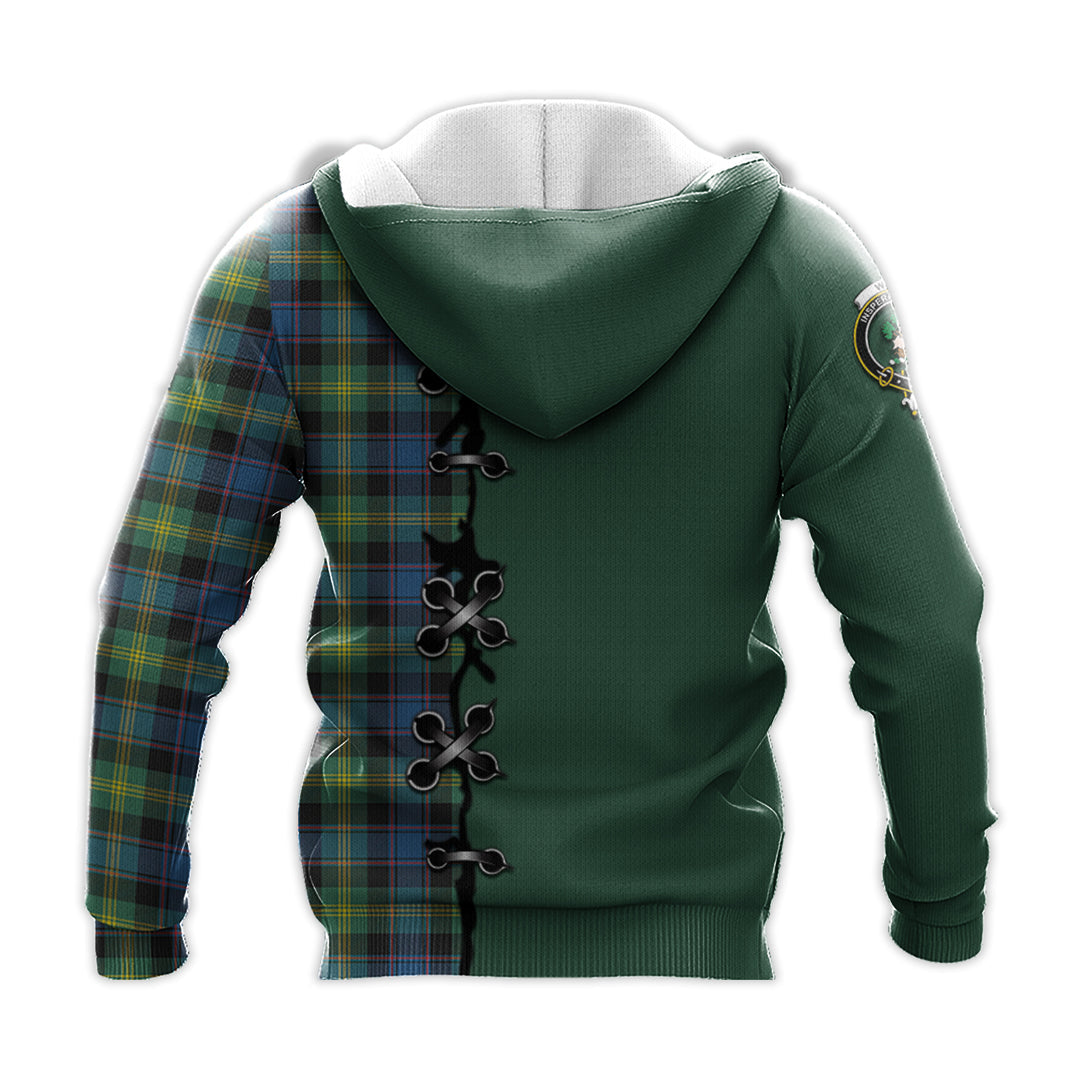 Watson Ancient Tartan Hoodie - Lion Rampant And Celtic Thistle Style