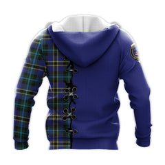 Weir Modern Tartan Hoodie - Lion Rampant And Celtic Thistle Style