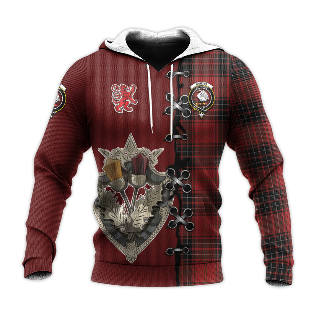 Wemyss Tartan Hoodie - Lion Rampant And Celtic Thistle Style