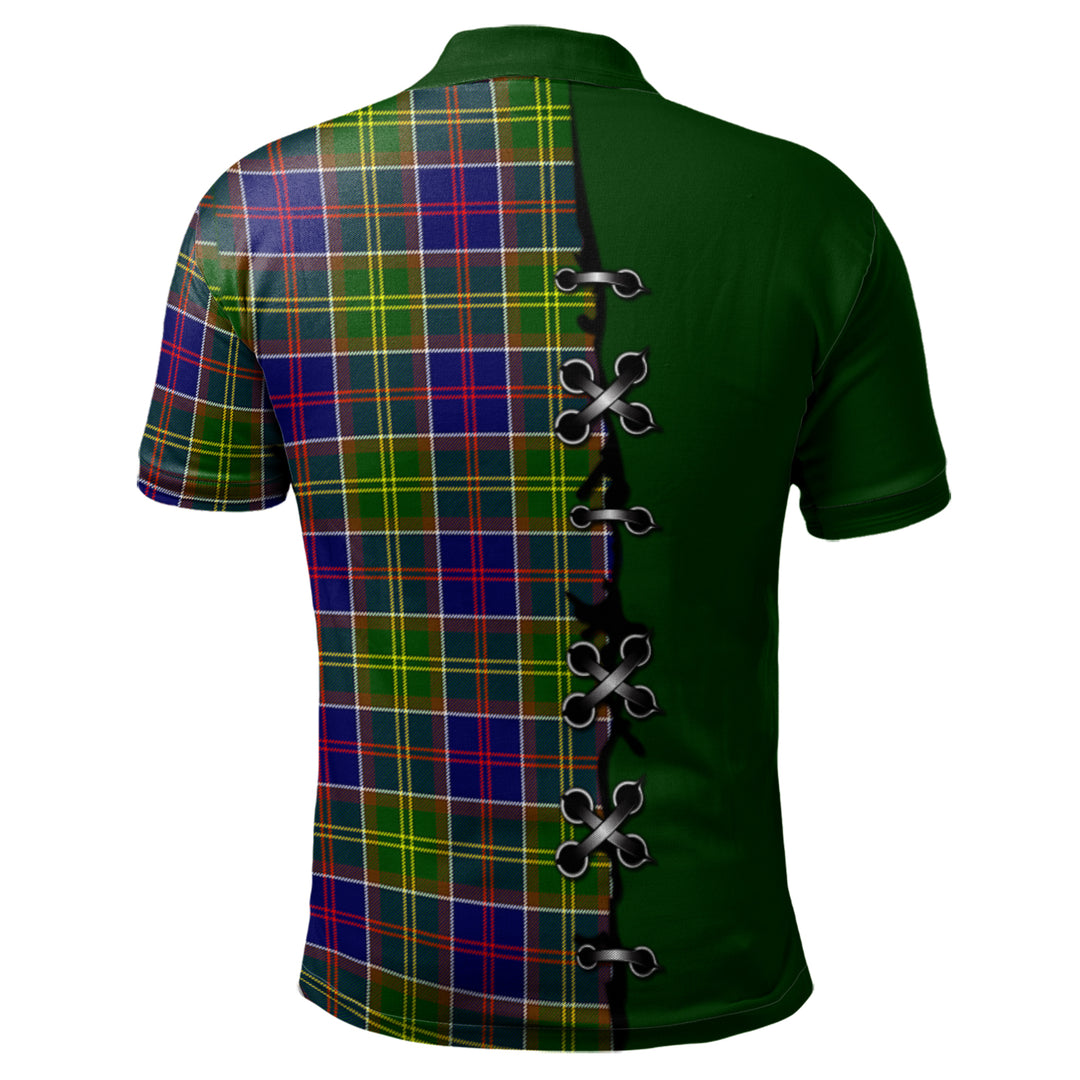 Whitefoord Modern Tartan Polo Shirt - Lion Rampant And Celtic Thistle Style