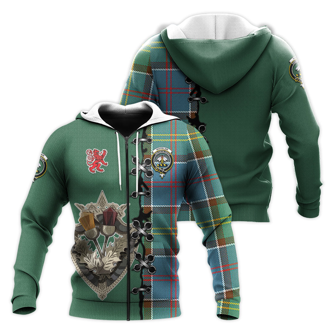 Whitelaw Tartan Hoodie - Lion Rampant And Celtic Thistle Style