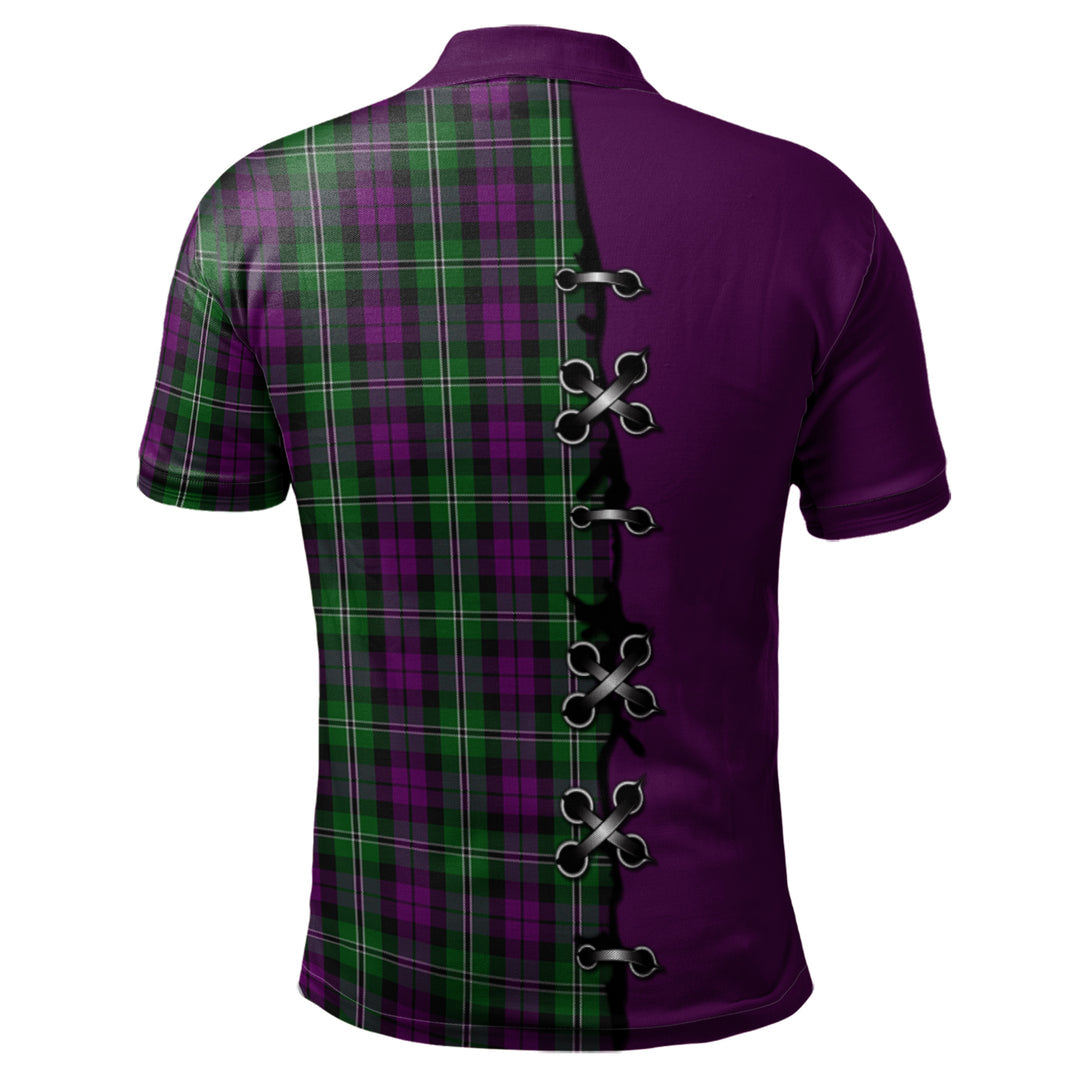 Wilson Tartan Polo Shirt - Lion Rampant And Celtic Thistle Style