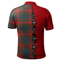 Wilson Modern Tartan Polo Shirt - Lion Rampant And Celtic Thistle Style