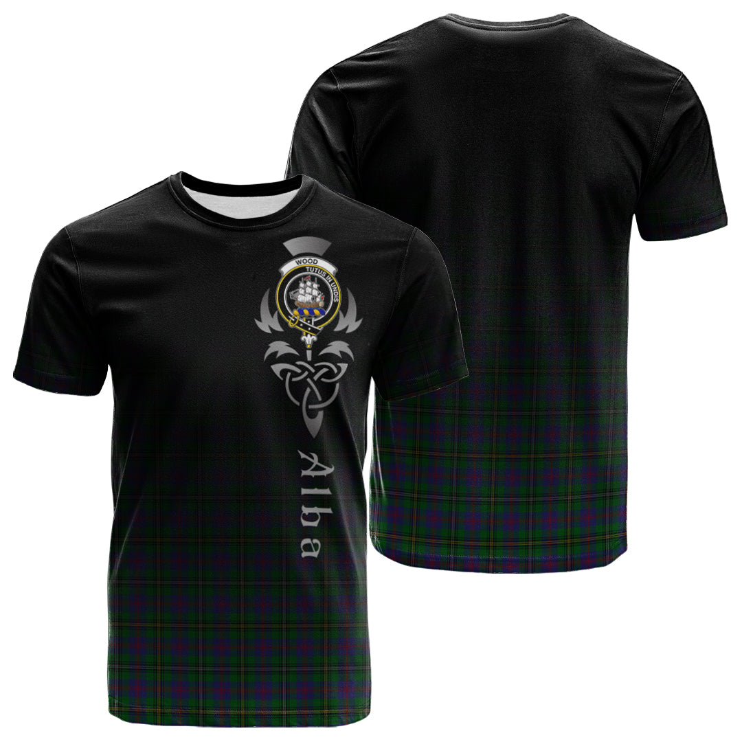 Wood Tartan Crest T-shirt - Alba Celtic Style