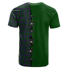 Wood Tartan T-shirt - Lion Rampant And Celtic Thistle Style